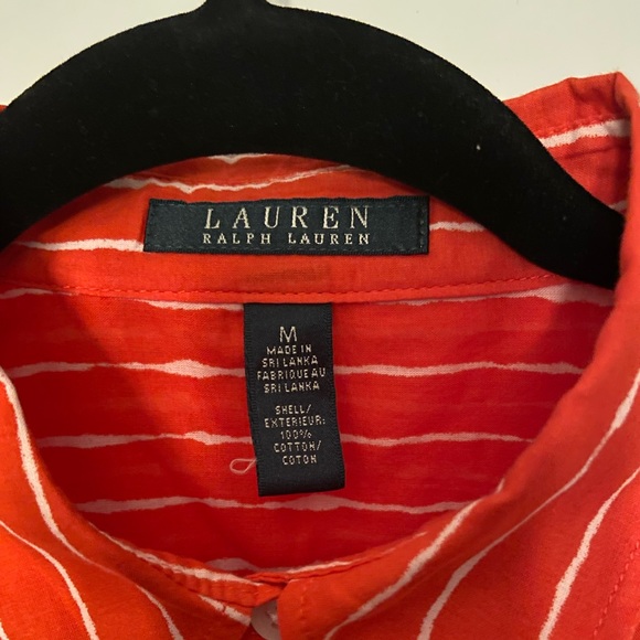 Ralph Lauren Striped Asymmetrical Cotton Blouse - Picture 8 of 8